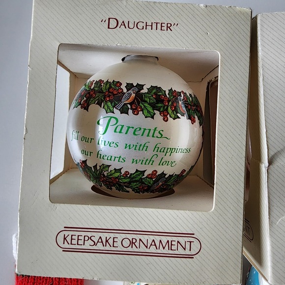1980s Vintage Christmas Ornaments Lot Mother Daughter Silk Wrapped 1982 1990 80s - Picture 2 of 16